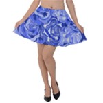Blue roses seamless floral pattern Velvet Skater Skirt
