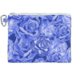 Blue roses seamless floral pattern Canvas Cosmetic Bag (XXL)