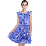 Blue roses seamless floral pattern Tie Up Tunic Dress