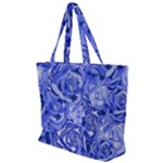 Blue roses seamless floral pattern Zip Up Canvas Bag