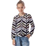 Elegant African pattern Kids  Long Sleeve Tee with Frill 