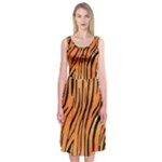 Tiger skin seamless pattern Midi Sleeveless Dress