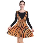 Tiger skin seamless pattern Plunge Pinafore Dress