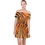 Tiger skin seamless pattern Off Shoulder Chiffon Dress