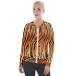 Tiger skin seamless pattern Velvet Zip Up Jacket