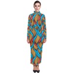 African pattern Turtleneck Maxi Dress