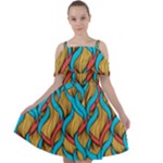 African pattern Cut Out Shoulders Chiffon Dress