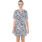 Zebra skin pattern Sixties Short Sleeve Mini Dress