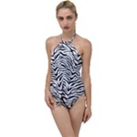 Zebra skin pattern Go with the Flow One Piece Swimsuit