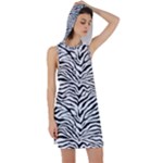Zebra skin pattern Racer Back Hoodie Dress