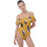 Ancient Egyptian Frill Detail One Piece Swimsuit