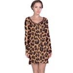 Leopard skin Long Sleeve Nightdress