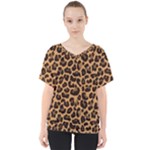 Leopard skin V-Neck Dolman Drape Top