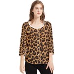 Leopard skin Chiffon Quarter Sleeve Blouse