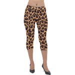 Leopard skin Lightweight Velour Capri Leggings 