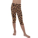 Leopard skin Kids  Lightweight Velour Capri Leggings 