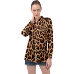 Leopard skin Long Sleeve Satin Shirt