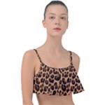 Leopard skin Frill Bikini Top