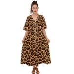 Leopard skin Kimono Sleeve Boho Dress