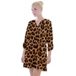 Leopard skin Open Neck Shift Dress