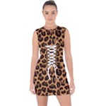 Leopard skin Lace Up Front Bodycon Dress