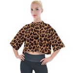 Leopard skin Mock Neck Tee