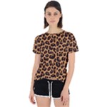 Leopard skin Open Back Sport Tee