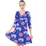 Daisy and rose Quarter Sleeve Front Wrap Dress