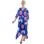 Daisy and rose Quarter Sleeve Wrap Front Maxi Dress