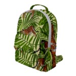 Tiger Pattern Background Flap Pocket Backpack (Large)