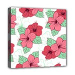 Floral Hibiscus Pattern Design Mini Canvas 8  x 8  (Stretched)