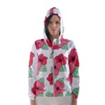 Floral Hibiscus Pattern Design Women s Hooded Windbreaker