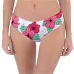 Floral Hibiscus Pattern Design Reversible Classic Bikini Bottoms