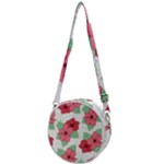 Floral Hibiscus Pattern Design Crossbody Circle Bag