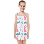 Cat silhouettes pattern design Kids  Summer Sun Dress
