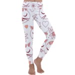 Cat Love Cartoon Pattern Kids  Lightweight Velour Classic Yoga Leggings