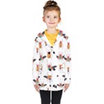 Beetles Colorful Pattern Design Kids  Double Breasted Button Coat