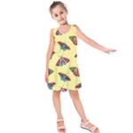 Colorful Butterflies Pattern Kids  Sleeveless Dress