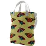 Colorful Butterflies Pattern Canvas Messenger Bag
