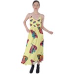 Colorful Butterflies Pattern Tie Back Maxi Dress