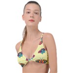 Colorful Butterflies Pattern Knot Up Bikini Top