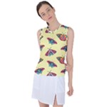 Colorful Butterflies Pattern Women s Sleeveless Sports Top