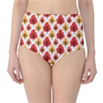 Seamless Autumn Trees Pattern Classic High-Waist Bikini Bottoms