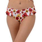 Seamless Autumn Trees Pattern Frill Bikini Bottom