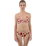 Seamless Autumn Trees Pattern Wrap Around Bikini Set