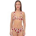 Seamless Autumn Trees Pattern Double Strap Halter Bikini Set