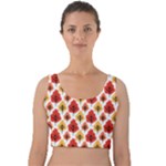 Seamless Autumn Trees Pattern Velvet Crop Top