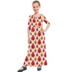 Seamless Autumn Trees Pattern Kids  Quarter Sleeve Maxi Dress