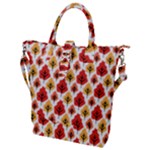 Seamless Autumn Trees Pattern Buckle Top Tote Bag