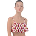 Seamless Autumn Trees Pattern Frill Bikini Top